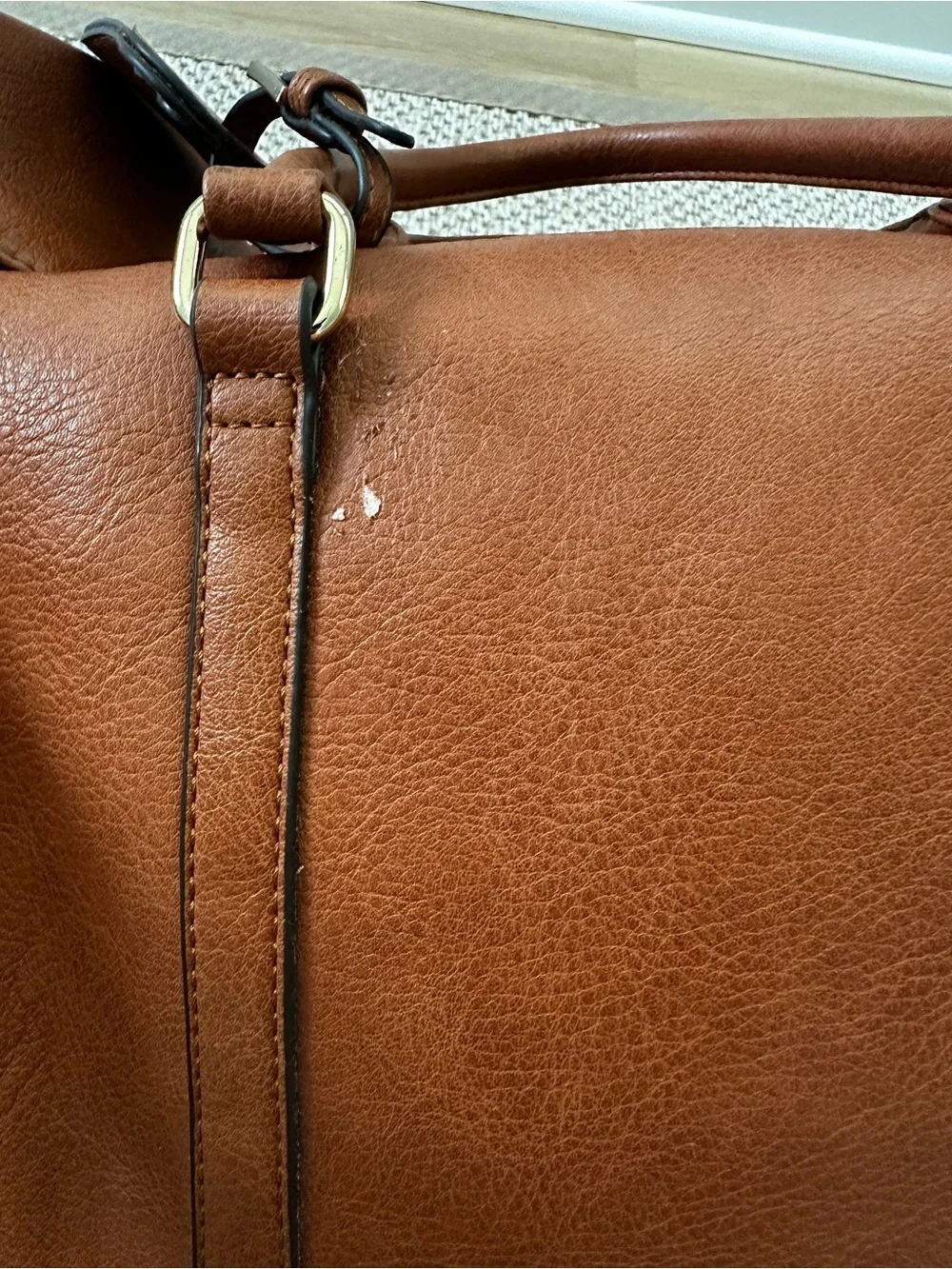 Sole Society Weekender Vegan leather Duffel Bag - Brown